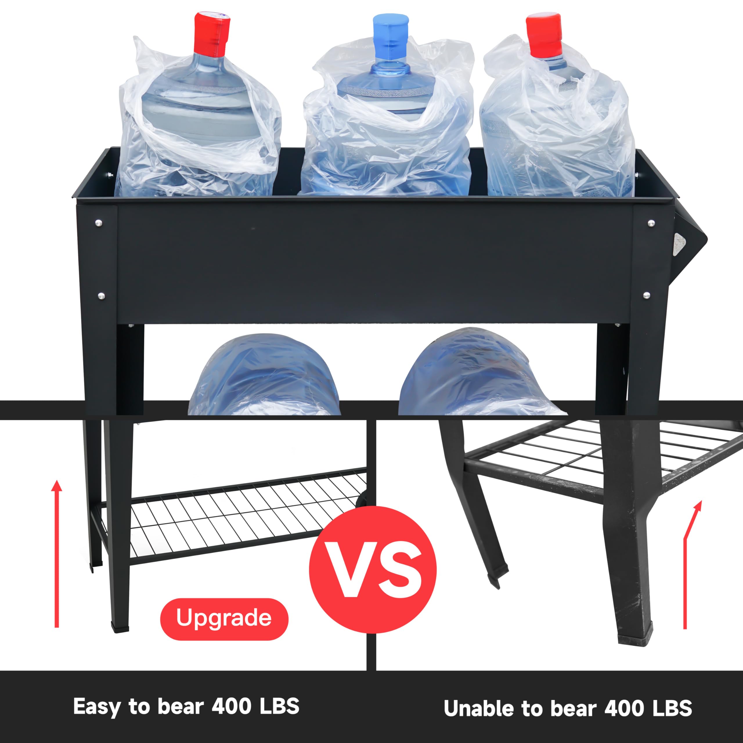 YKTEEDENS sturdy legs with powder coating for durable outdoor use.