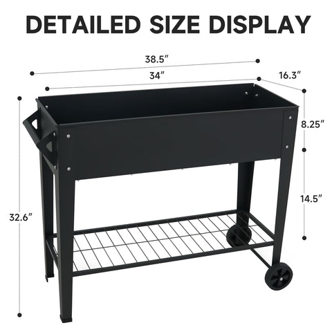 YKTEEDENS raised garden bed on wheels enables easy patio movement.