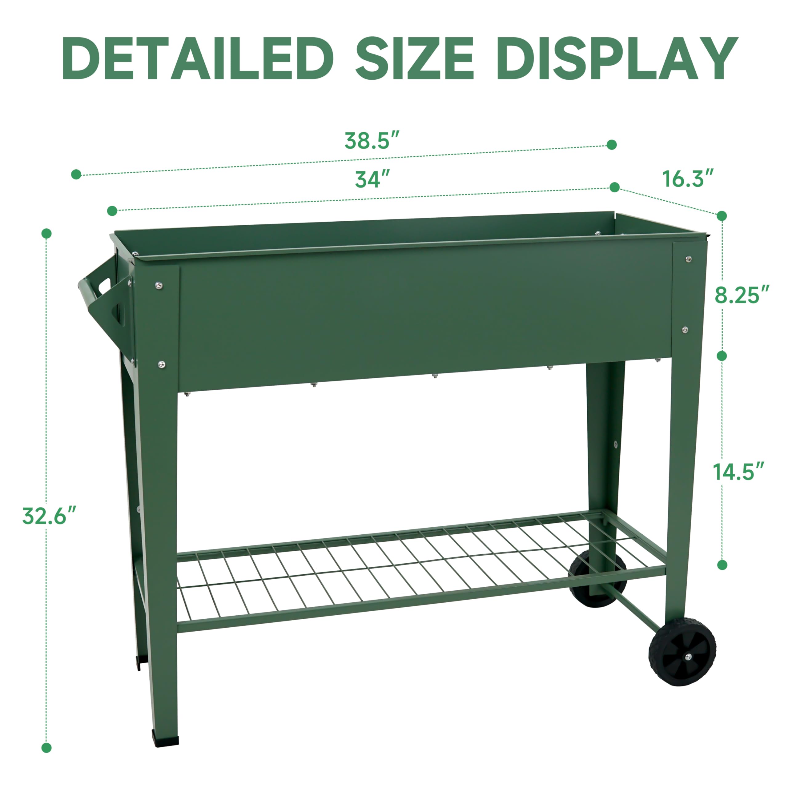 YKTEEDENS durable raised bed with stainless steel and powder coating for outdoor use