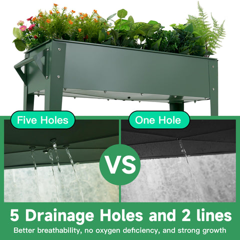 YKTEEDENS raised garden bed with drainage holes and moisture grooves