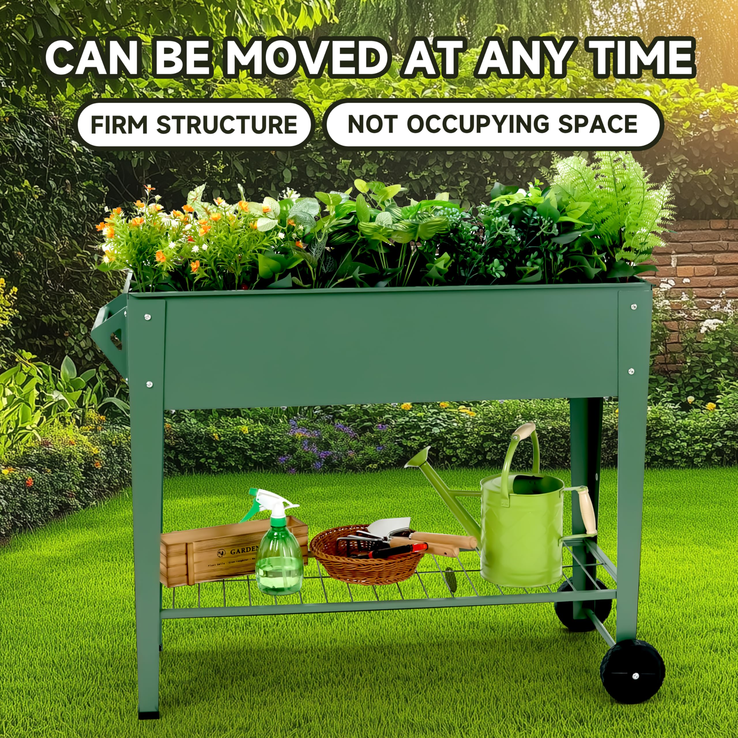 YKTEEDENS raised garden bed storage layer for tools and small pots