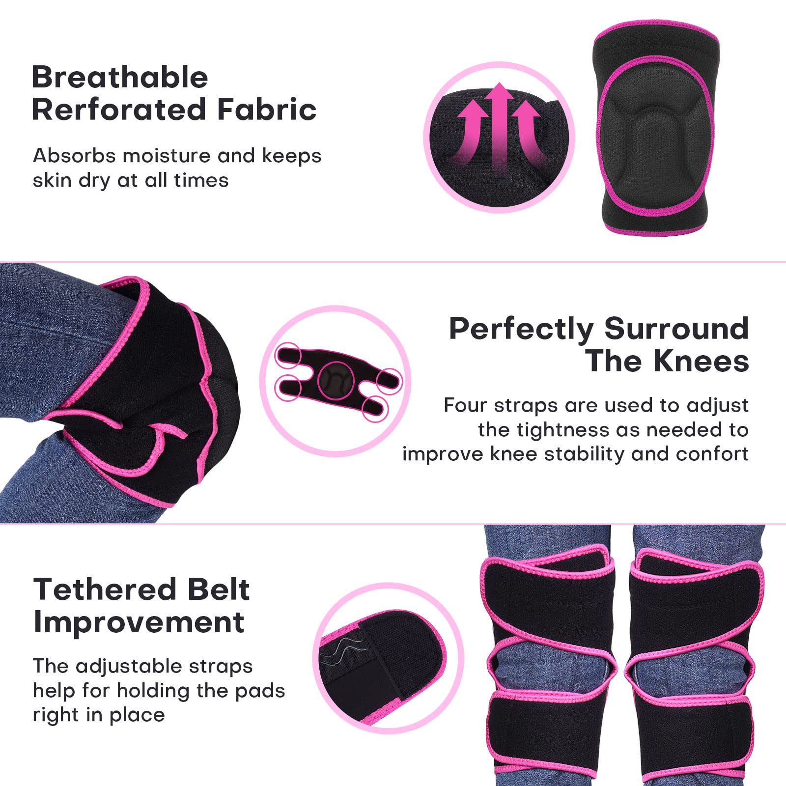 YKTSUJ knee pad anti-skid-design keeps it secure on floors while cleaning.