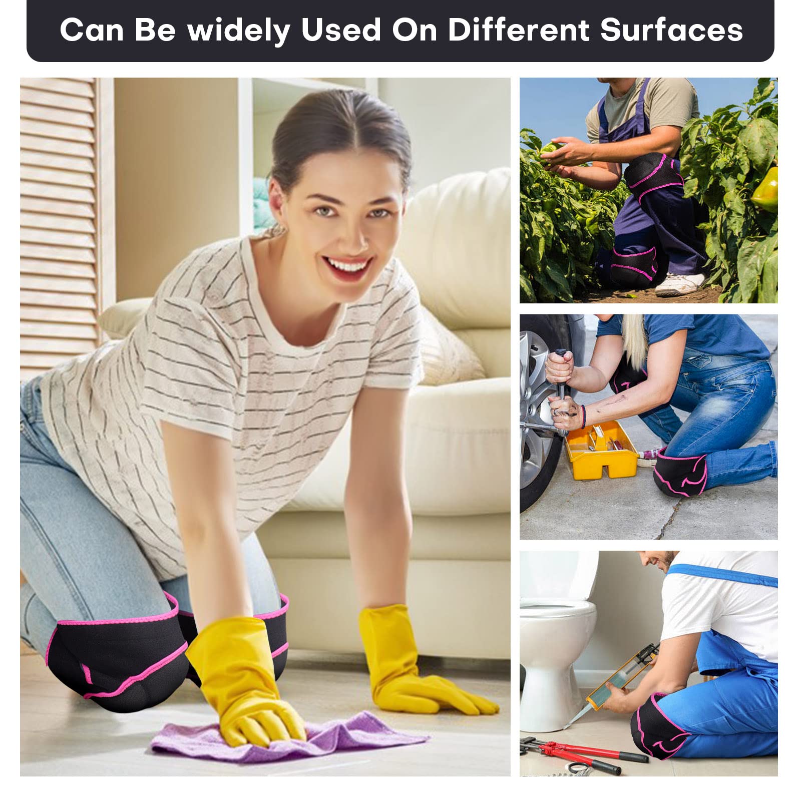 YKTSUJ knee pad cushions impact to protect knees during kneeling tasks.