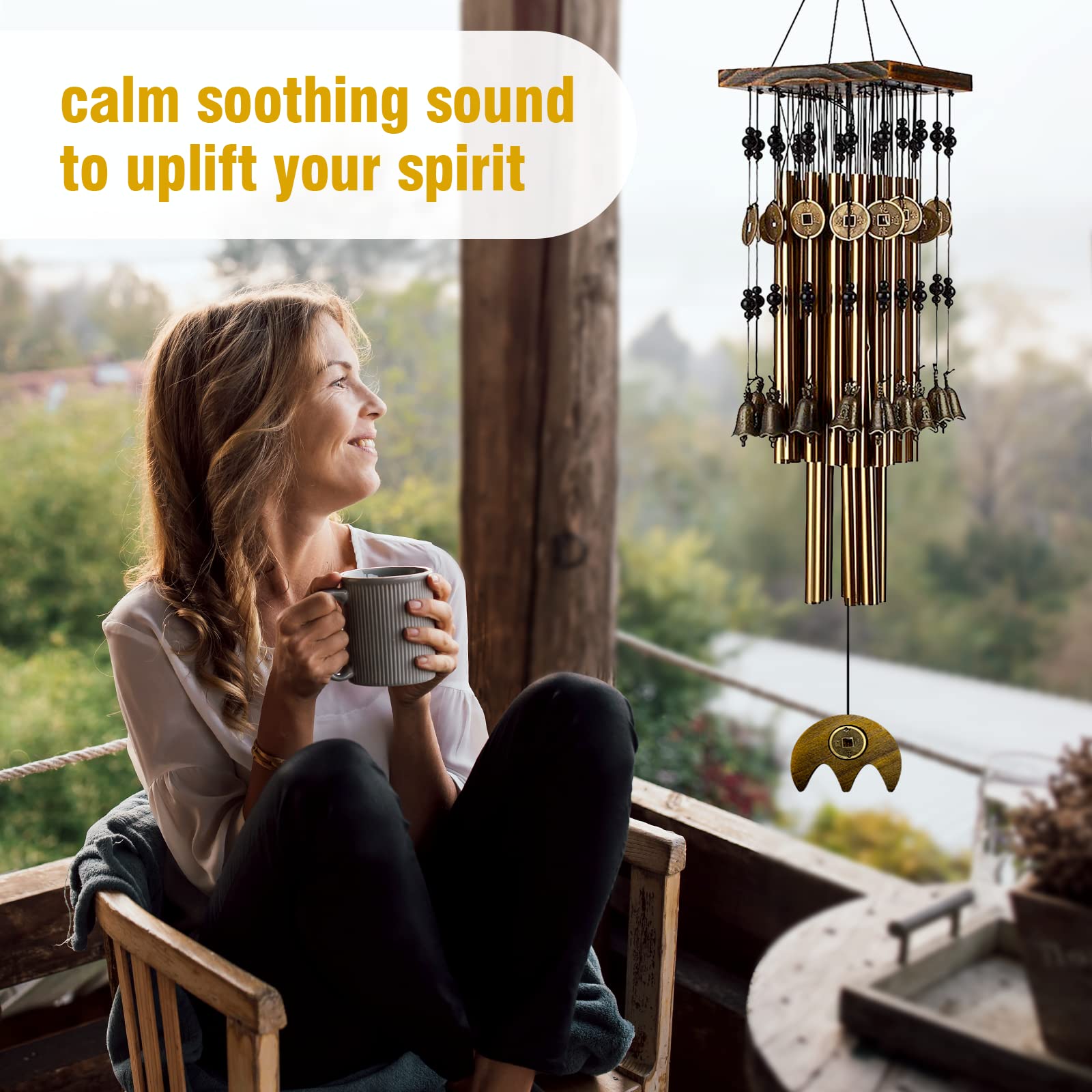 YLYYCC wind chimes feature Asian coins for peaceful vibes and cultural charm.