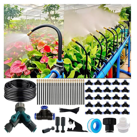 YLYMNHCY drip irrigation kit with 100 ft pipe for even garden watering.