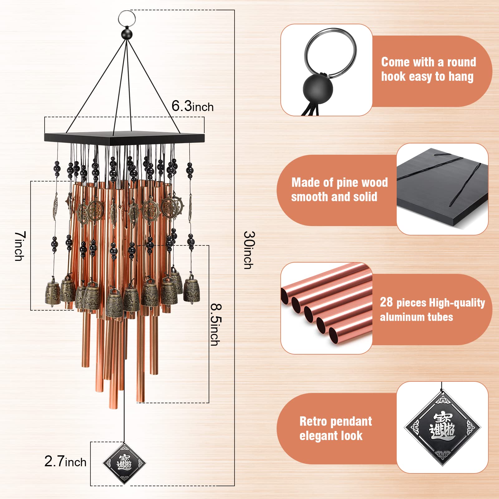 YLYYCC bronze patina finish wind chimes add rustic charm to patio