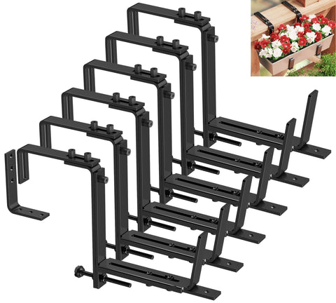 Y&amp;M adjustable deck railing planter bracket for 6–12.5 inch pots
