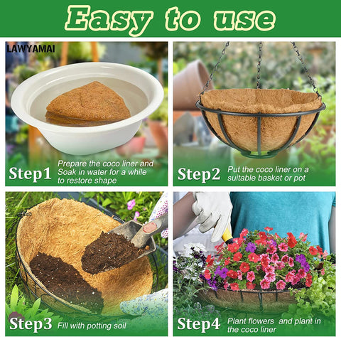Y&M coco liner promotes drainage and air circulation for healthier root environments.