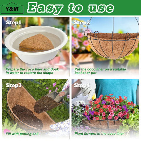 Y&M liner designed for a snug fit in 16in half-round wall baskets.
