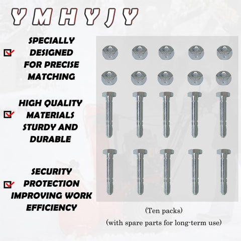 YMHYJY 53200500 pins with nuts ensure quick, reliable snow blower repairs