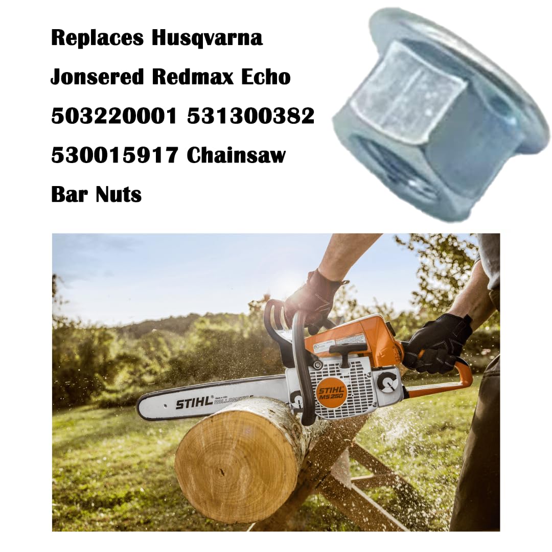 YMHYJY bar nuts compatible with Husqvarna, Jonsered, and Echo chainsaws.