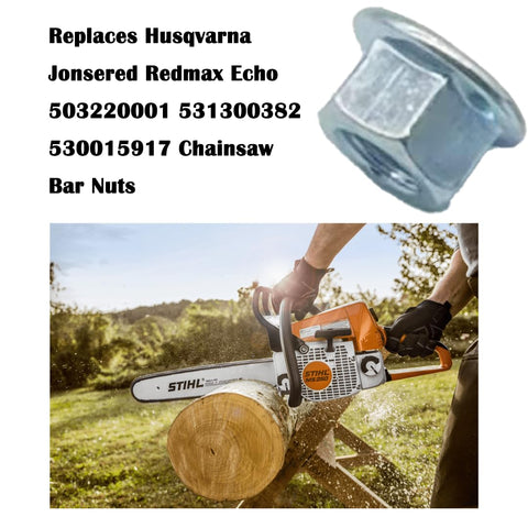 YMHYJY bar nuts compatible with Husqvarna, Jonsered, and Echo chainsaws.