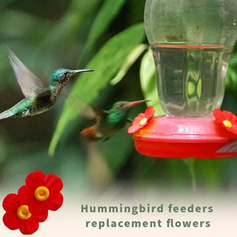 ymkupe hummingbird feeder flowers red sixteen pieces, replacement parts for feeders