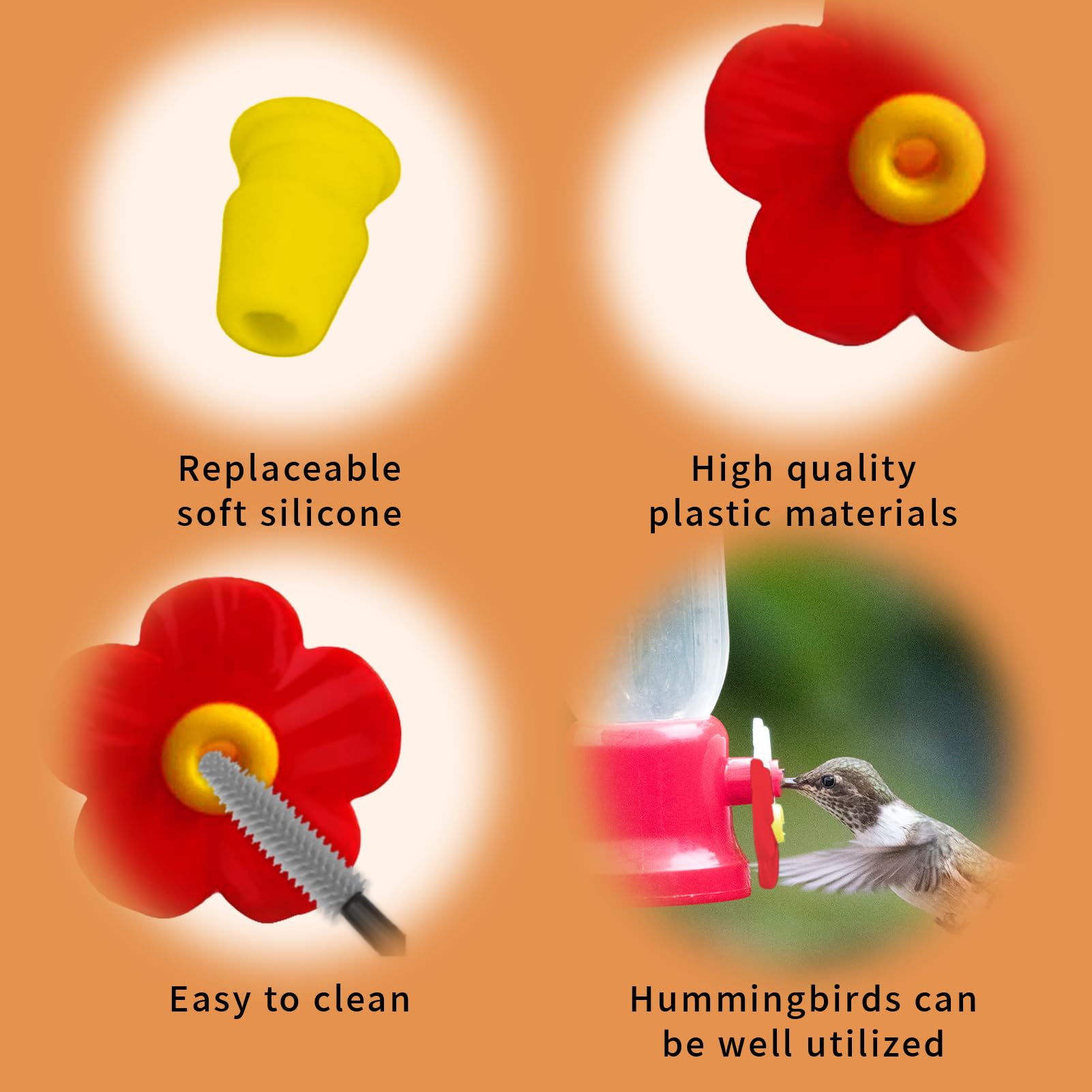 ymkupe hummingbird feeder flowers red packaging, ready for outdoor use