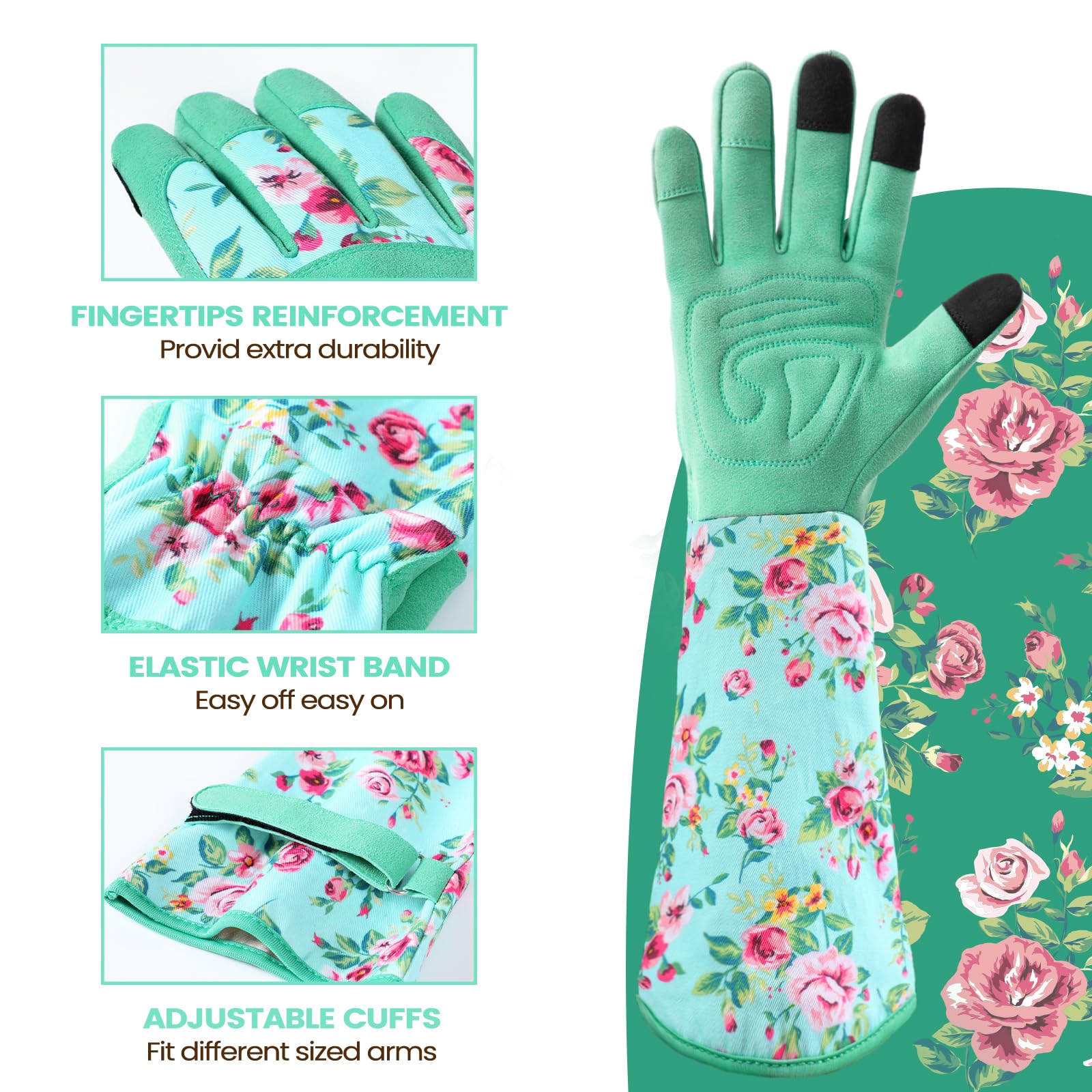 Ymomode breathable canvas back keeps hands cool during warm garden days