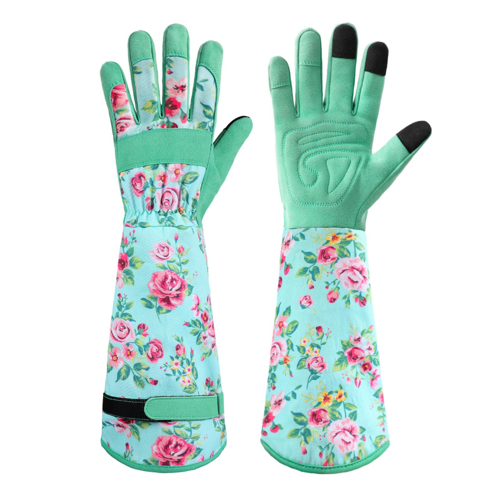 Ymomode Garden Gloves for Women with long sleeves protect arms while weeding