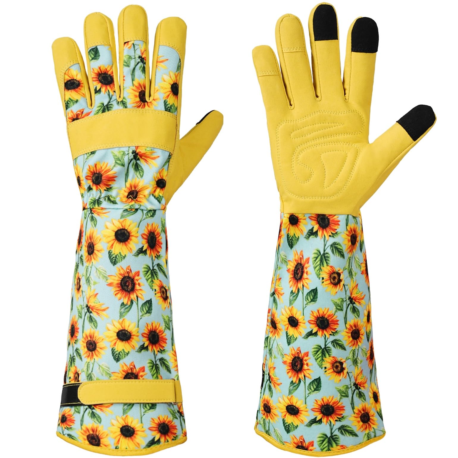 Ymomode women's garden gloves with long sleeves for comfortable gardening tasks
