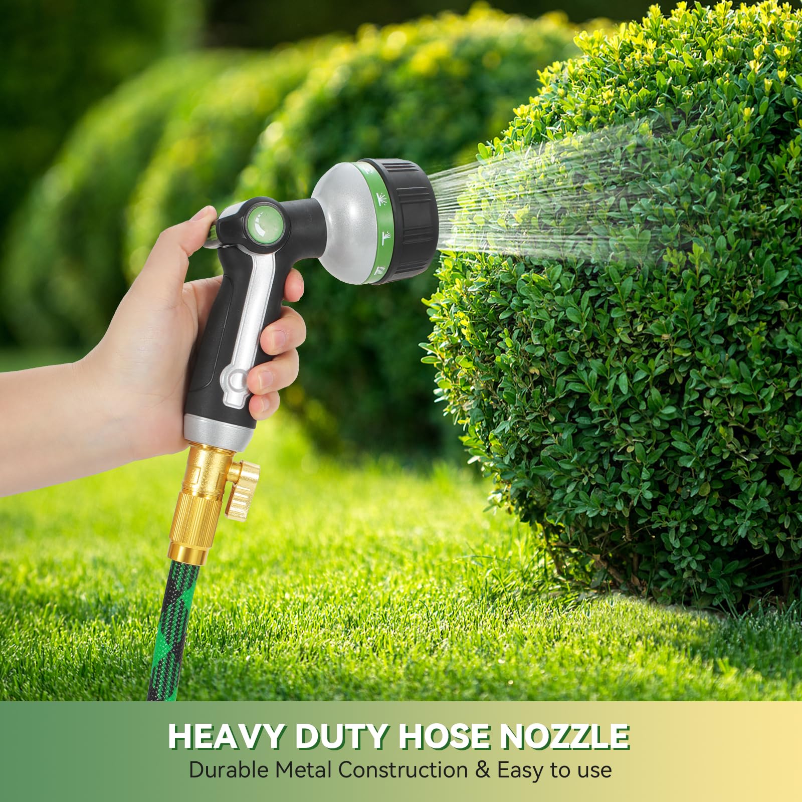 Universal 3/4 inch GHT connection on YMTEEDIO nozzle fits most hoses