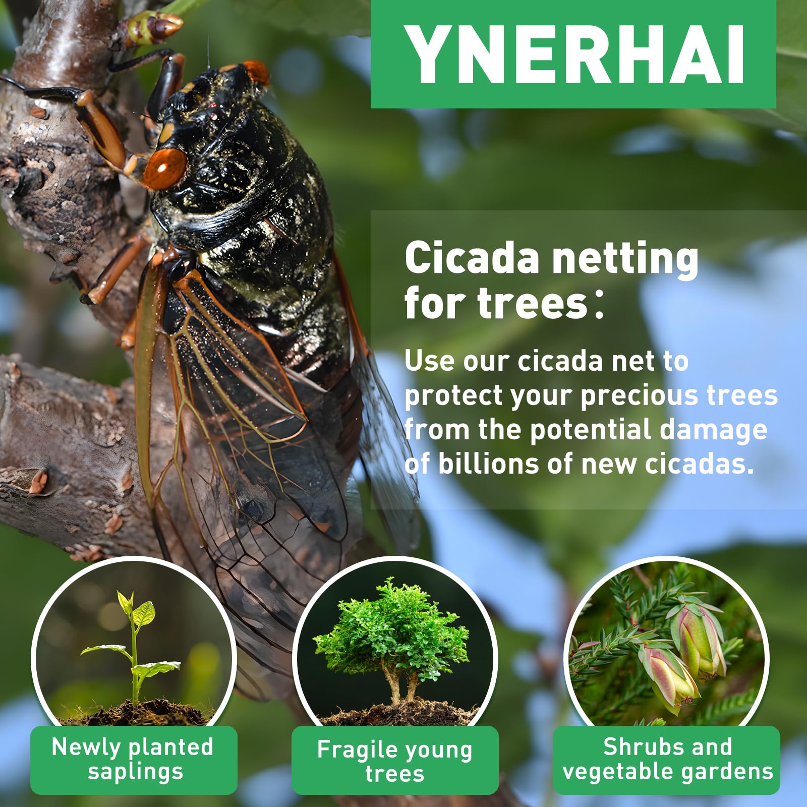 YNERHAI fine mesh netting 60-mesh per inch allows water and sun through