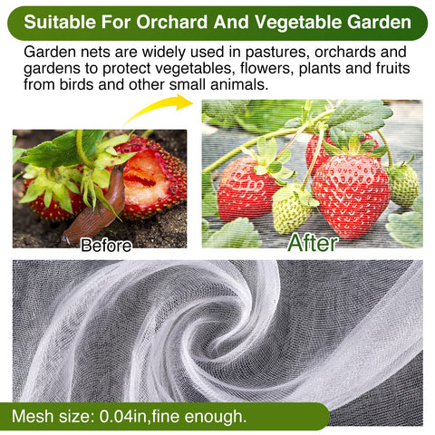 YNERHAI plant covers net provides cabbage protection while easy to secure