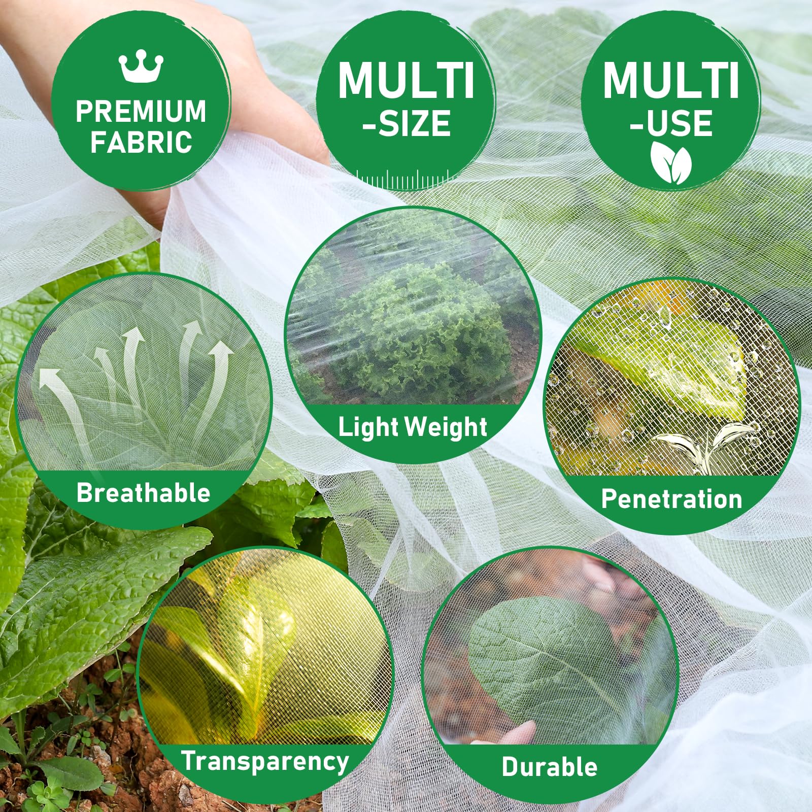 YNERHAI ultra-fine mesh 0.04 inch lets rain and breeze reach plants.