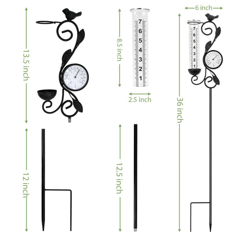 YNGFIL garden rain gauge shows rainfall and temperature at a glance for yard planning.