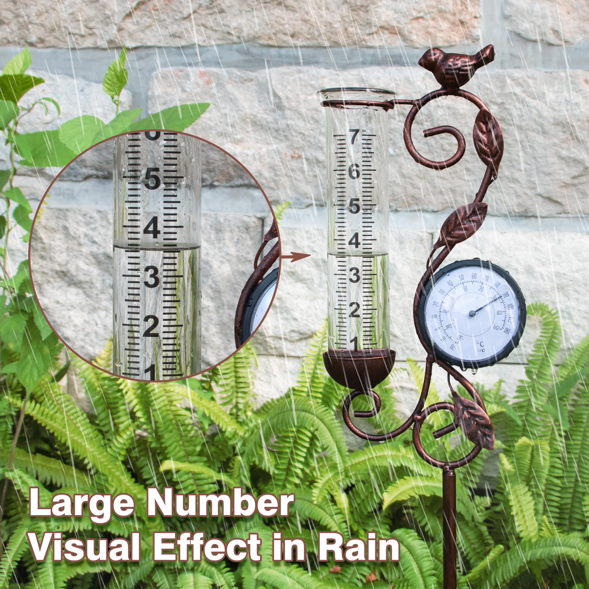 YNGFIL seven-inch glass tube enables easy rain measurements in any outdoor space.