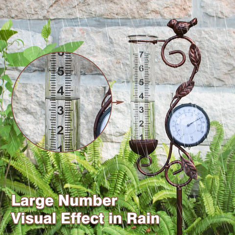 YNGFIL seven-inch glass tube enables easy rain measurements in any outdoor space.