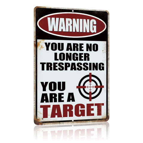 Yniaun Decor funny no trespassing metal tin sign for coffee bar décor
