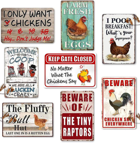Ynjzk chicken coop sign 8x12 tin wall decor adds rustic charm to any coop.
