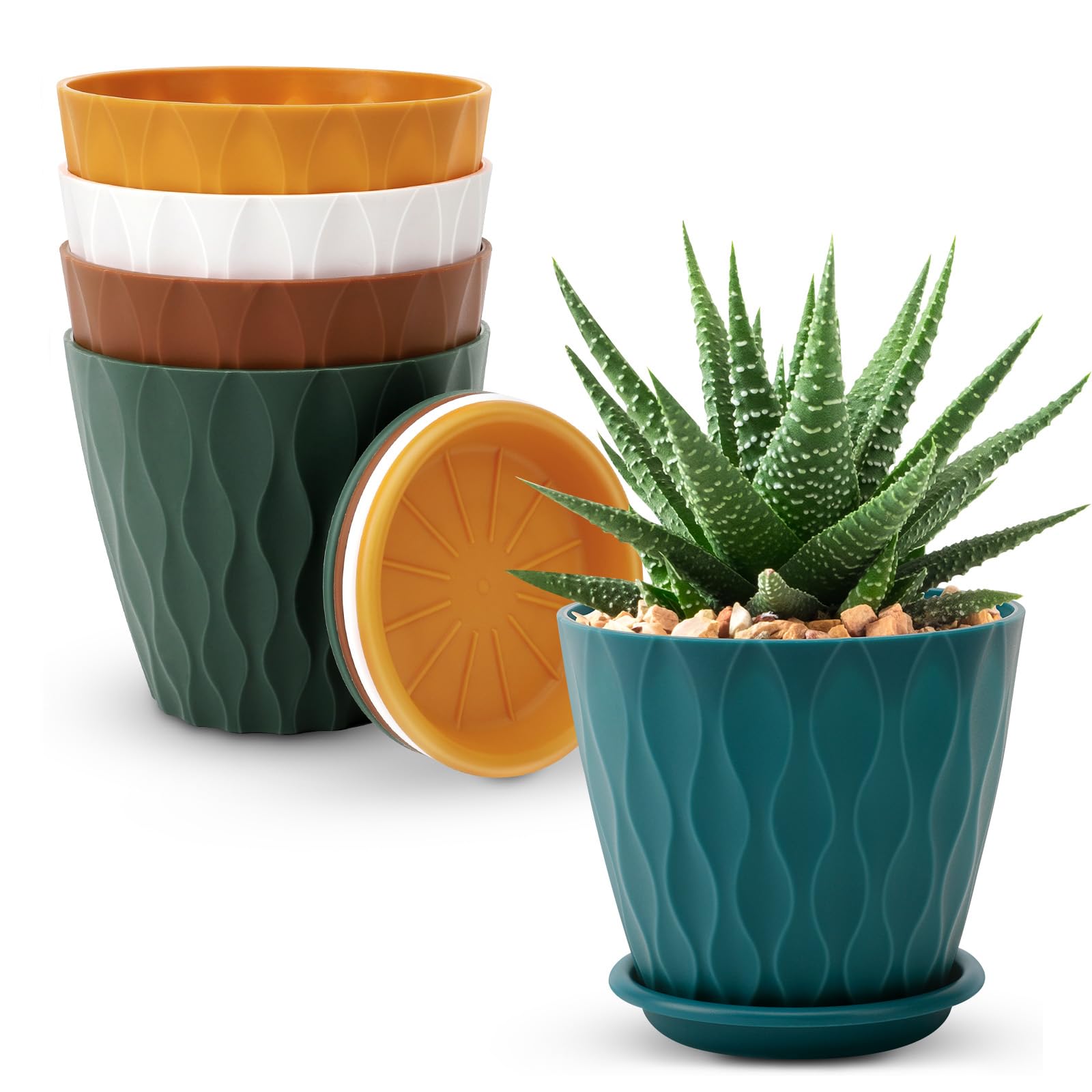 YNNICO 4-inch plant pot with drainage holes ideal for healthy indoor plants