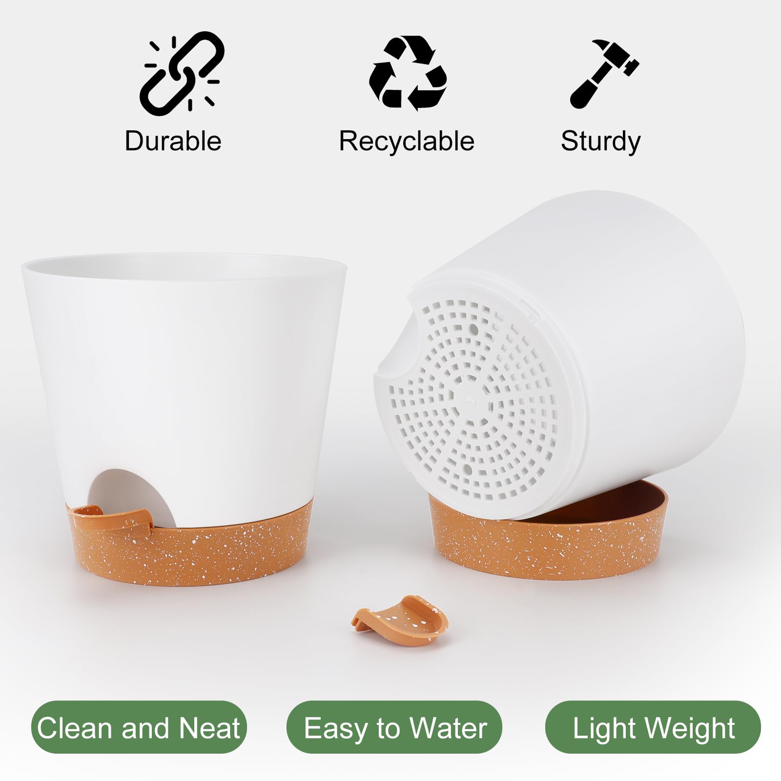 YNNICO 8-inch matte finish planter complements modern decor