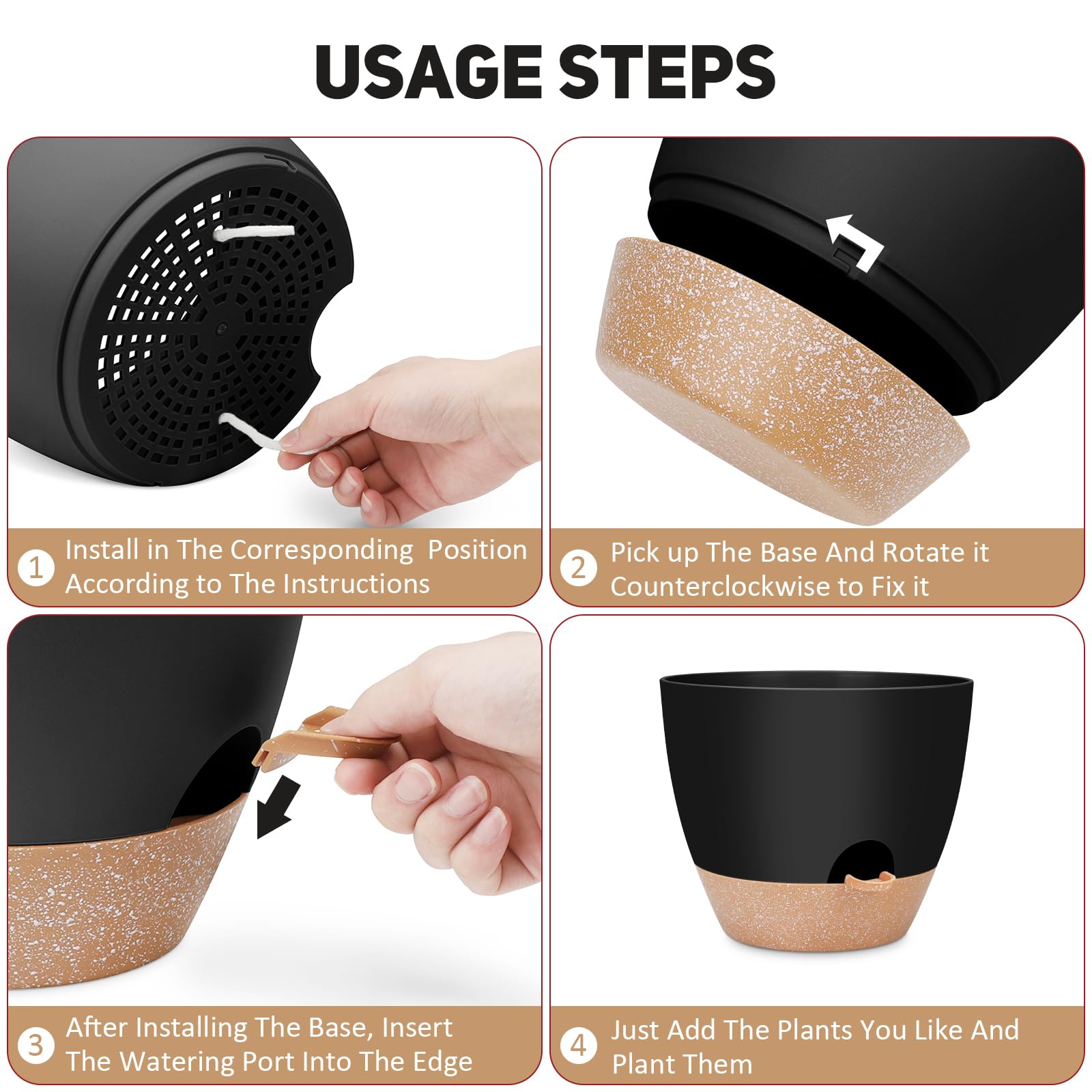 YNNICO built-in tray and bottom reservoir enable easy bottom watering.