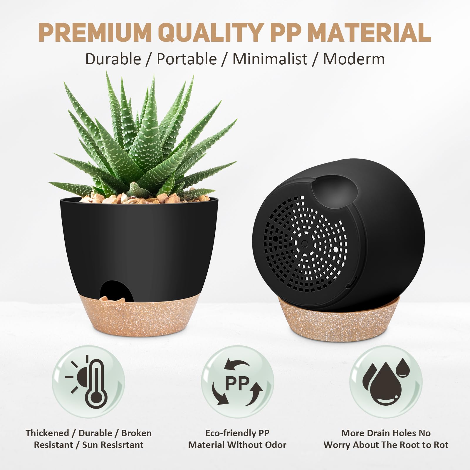 YNNICO 12-inch deep planter space supports robust root development.