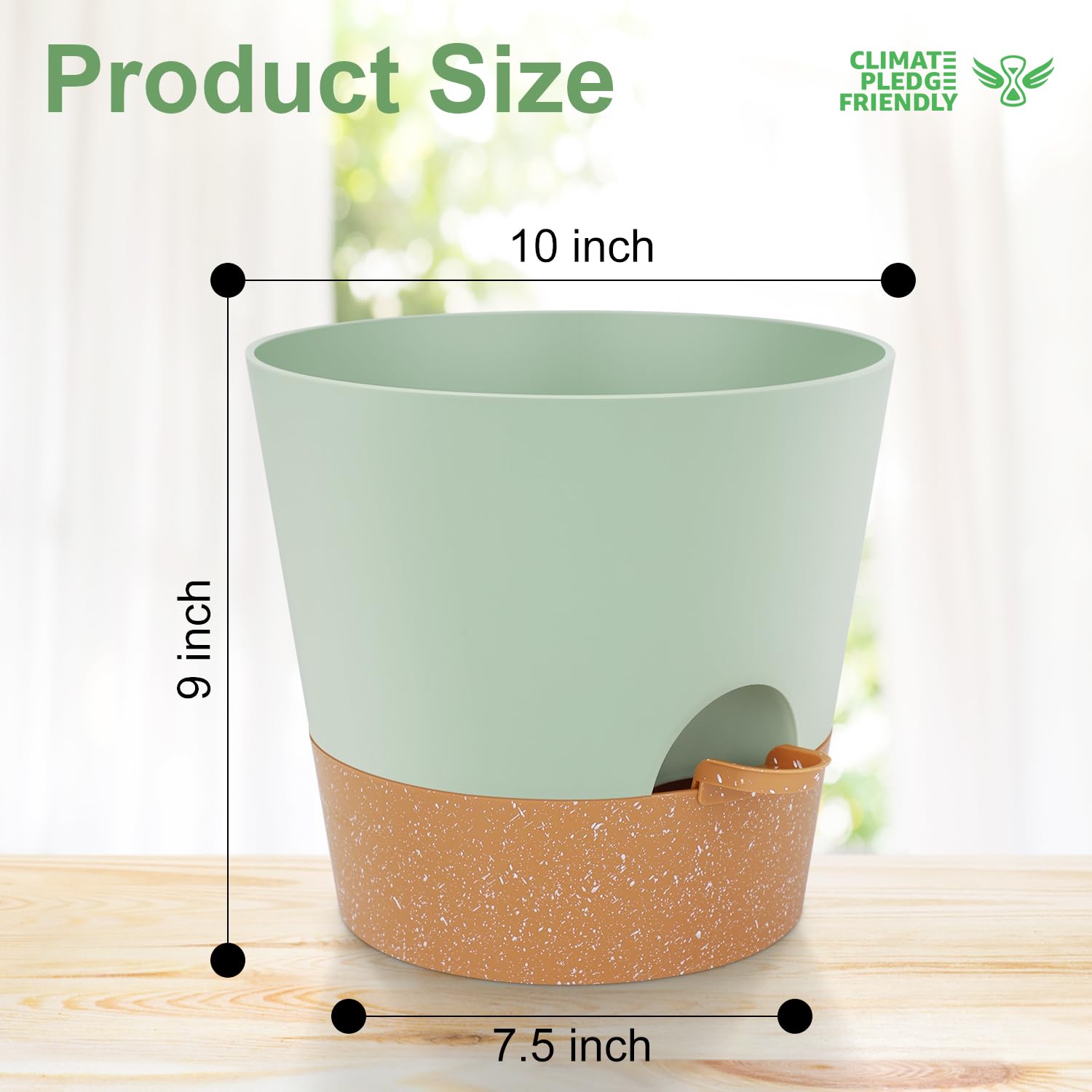 YNNICO durable recyclable plastic pot offers lightweight, sturdy plant housing.