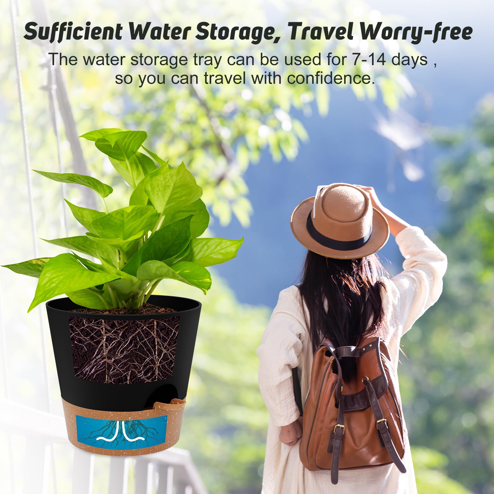 YNNICO 10-inch plant pot suitable for indoor and outdoor spaces with minimalist style.
