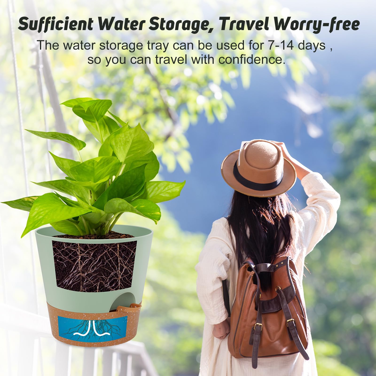 YNNICO indoor-outdoor plant pot suitable for herbs and blooms in any setting.
