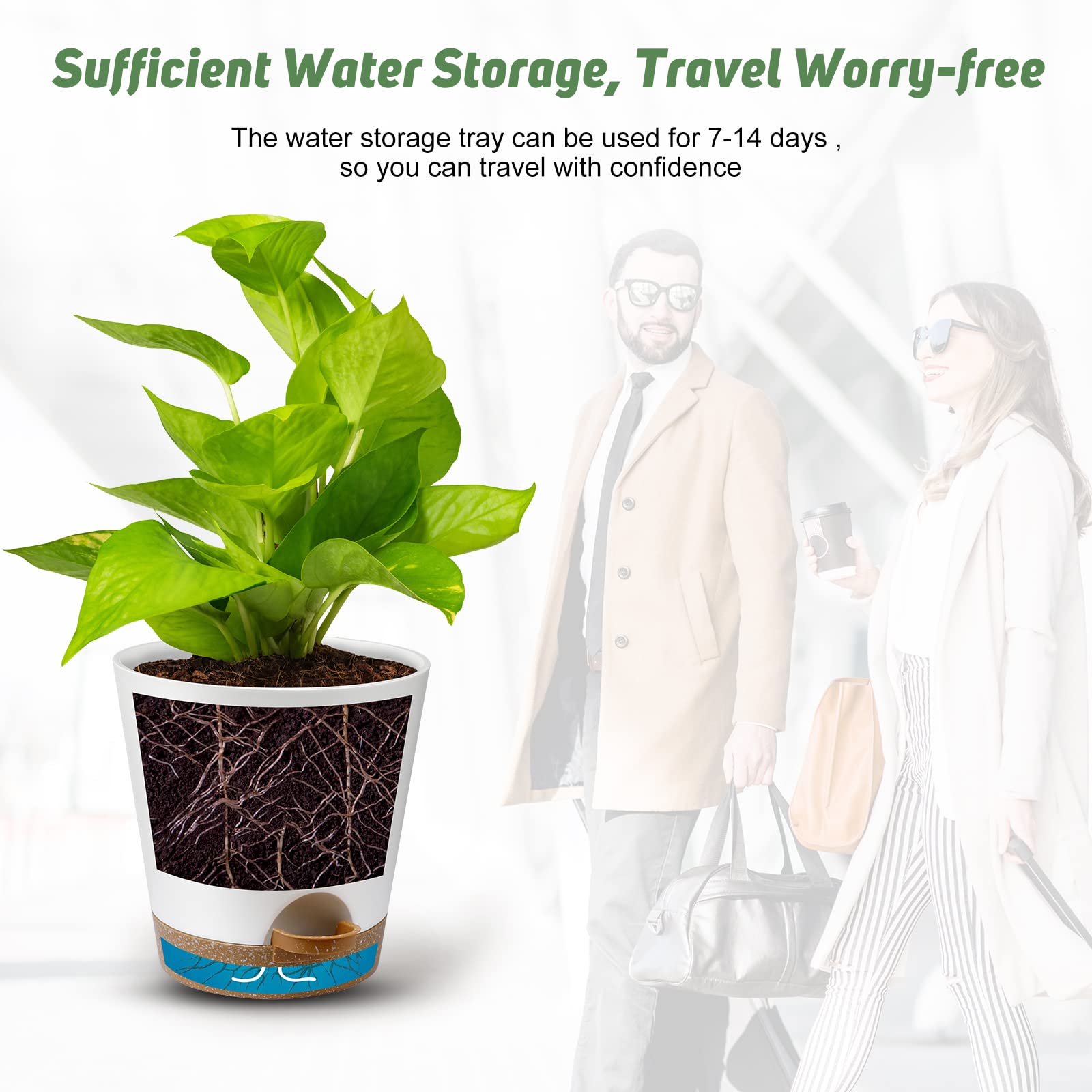 YNNICO 5-inch white planter ideal for herb gardens and small plants.