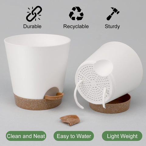 YNNICO 6.5-inch white planter with a matte finish for modern decor.