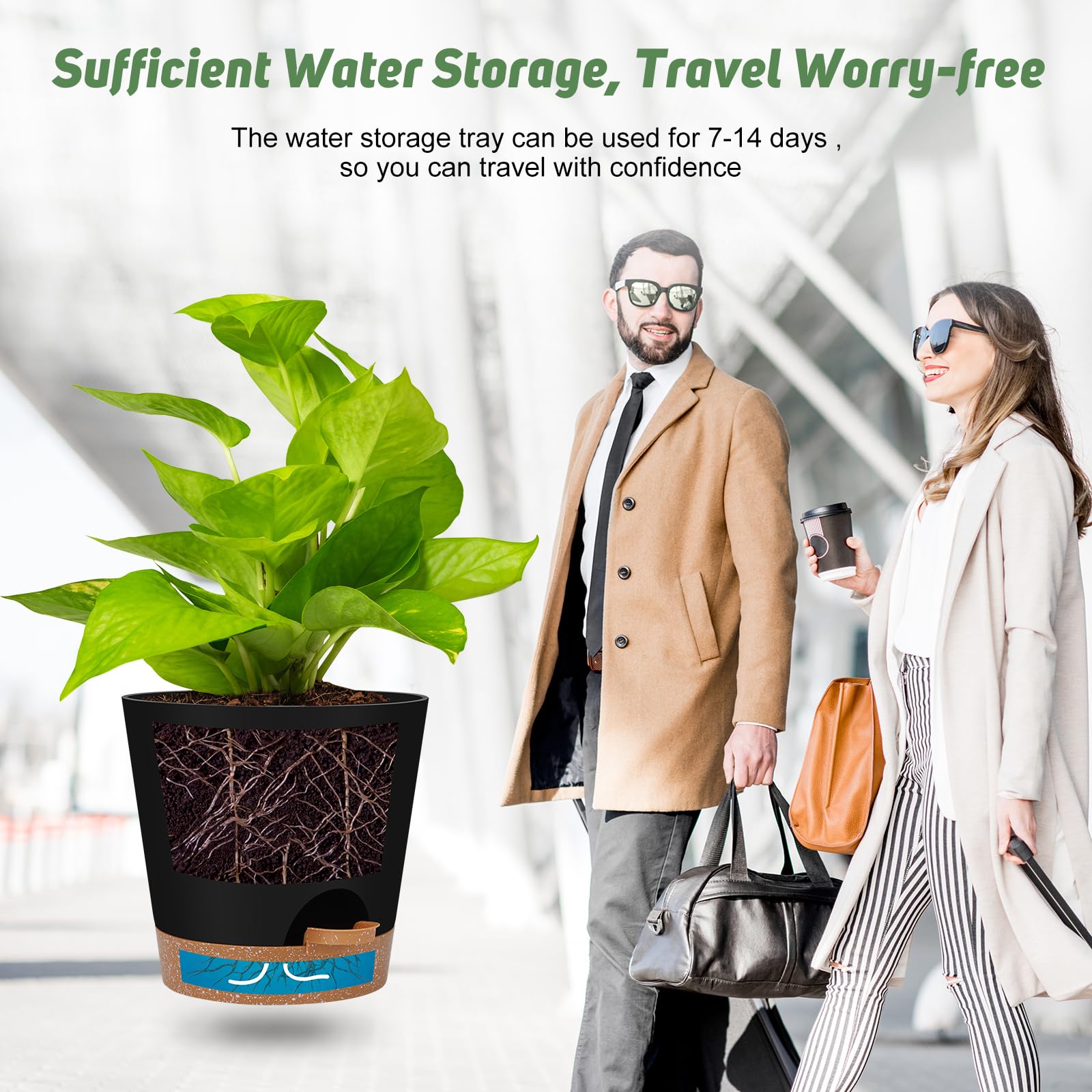 YNNICO 5-inch planter lightweight and durable for table plants.