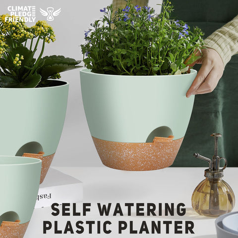 YNNICO indoor window sill garden with stylish self-watering planters.
