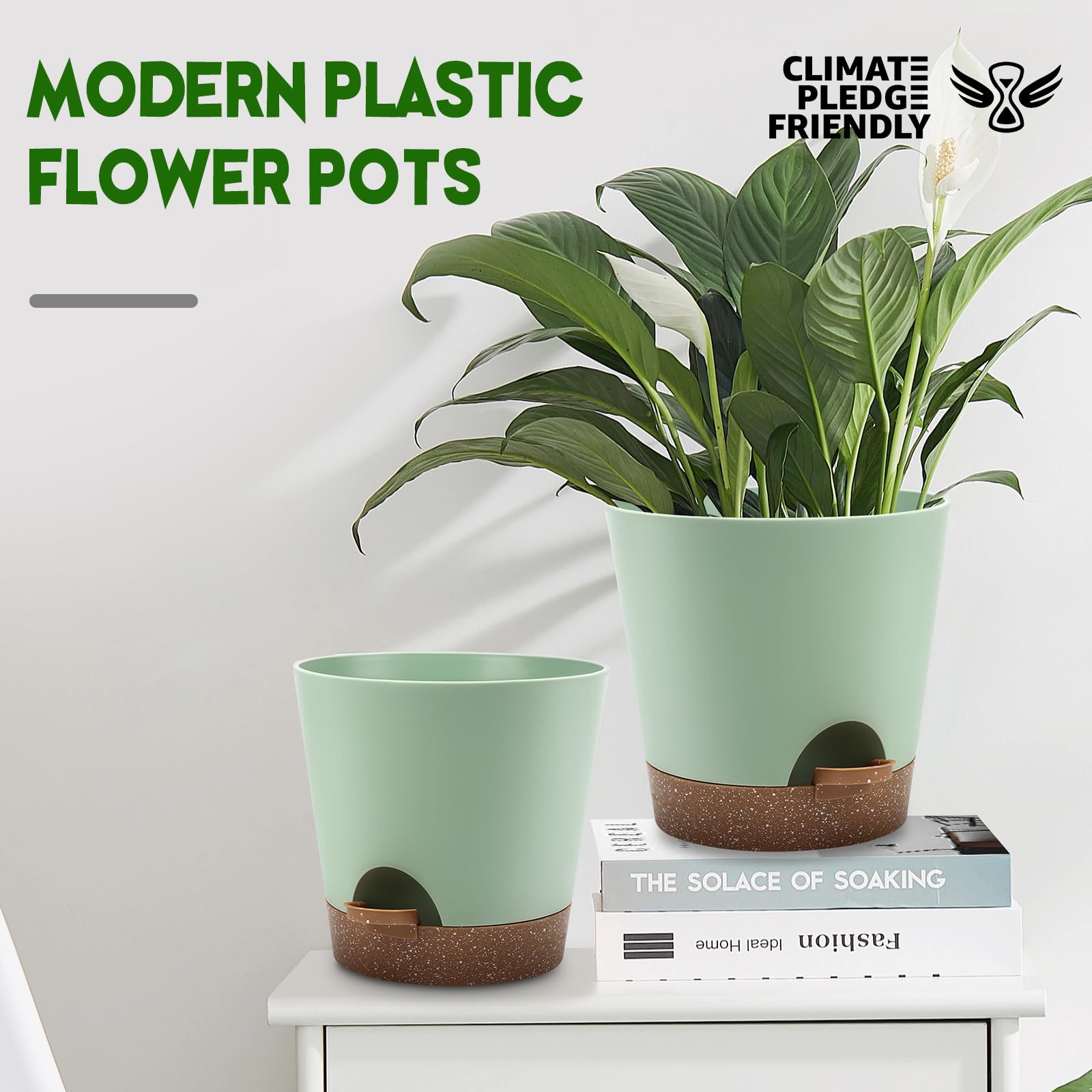 YNNICO minimalistic matte-finish planter blending with modern home and office decor