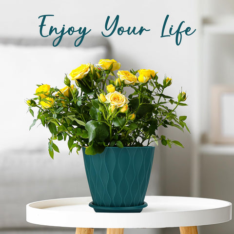 YNNICO modern minimalist planter adds a stylish blue accent to any space.