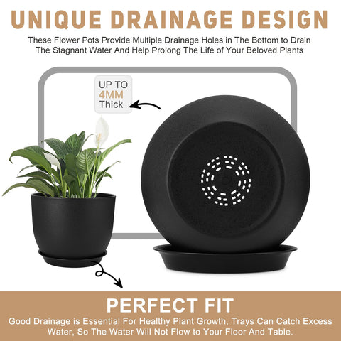 YNNICO 9-inch plant pot with deep reservoir supports thriving root growth