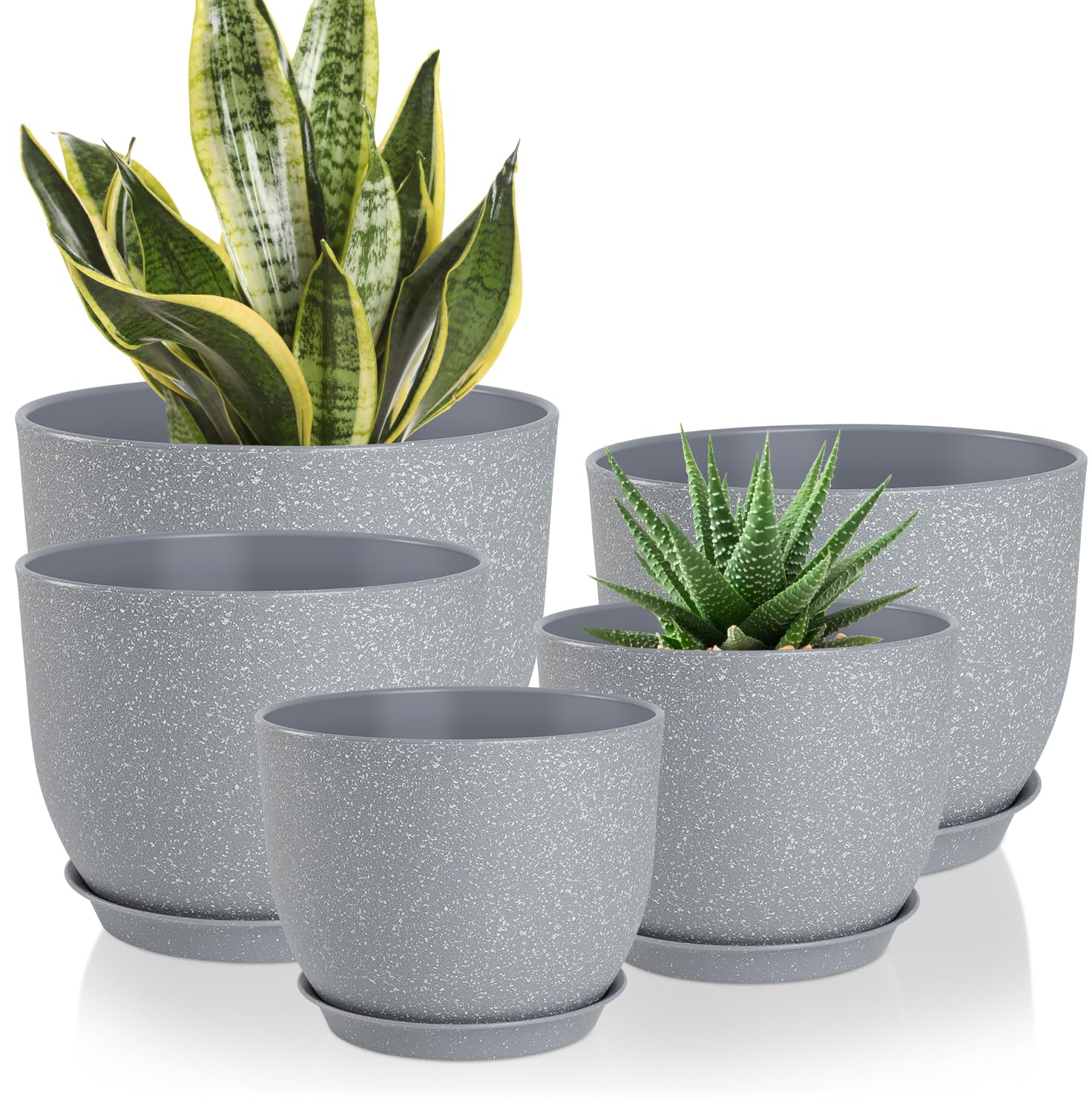 YNNICO plant pot with deep reservoir for easy watering