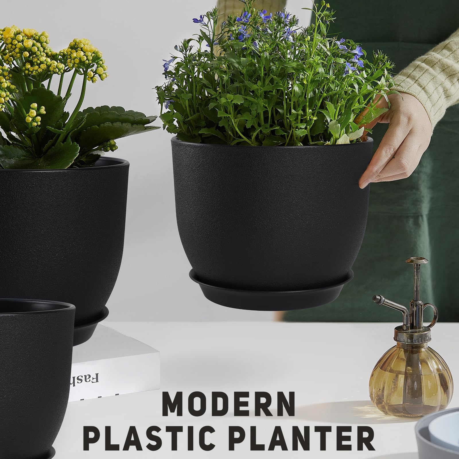YNNICO modern matte-finish plant pot enhances any indoor or outdoor space