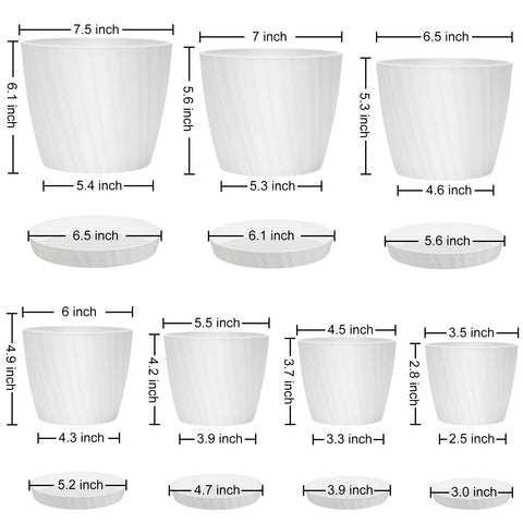 YNNICO 5.5-inch white planter with drainage, ideal for succulents and herbs.