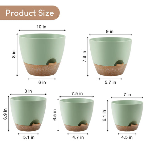 YNNICO plant pots 9-inch side view showing deep planting space.