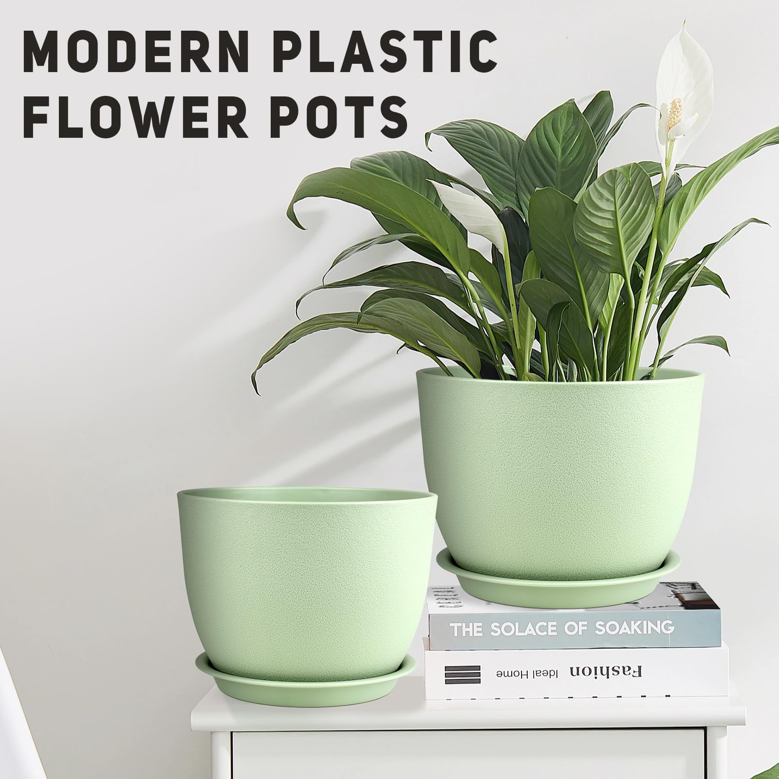 YNNICO pots with built-in trays enable bottom watering