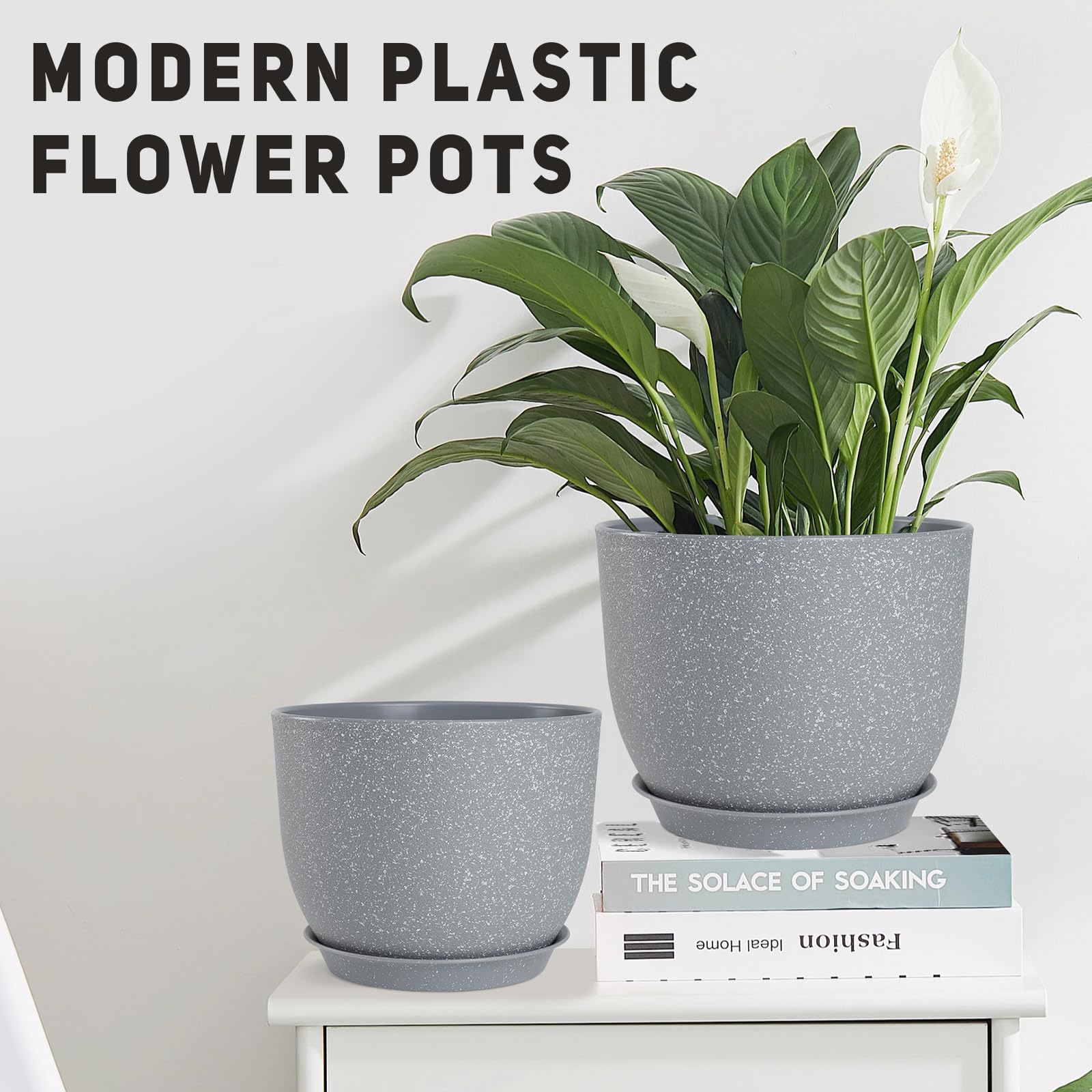 YNNICO planter with built-in tray and removable watering feeder